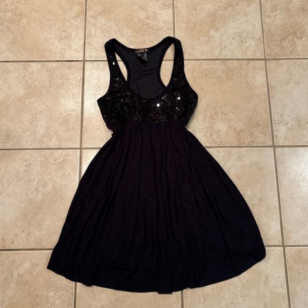 LaRok Black Sequin Backless Dress